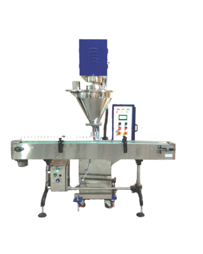 Automatic Servo Motor Controlled Auger Filler With Slat Conveyor (Model : AFS+SLT)
