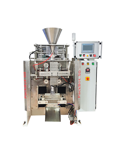 Automatic High Speed Continuous Box-Motion, Vacuum Pulling VFFS (Collar Type) Machine (Model No.- PackBot-50)