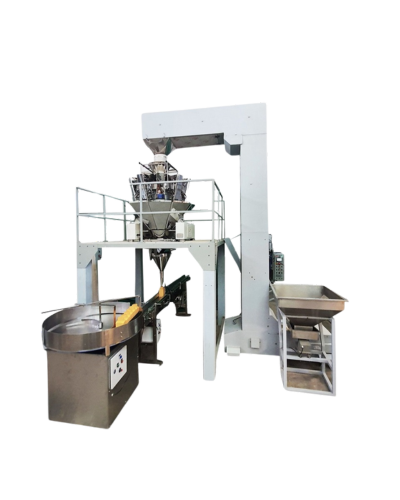 Jars/Tins Filling Machine With Multihead Weigh Filler, Slat Conveyor, Turn Table & Infeed Conveyor (Model : SLT+TT+JW+ICZM)